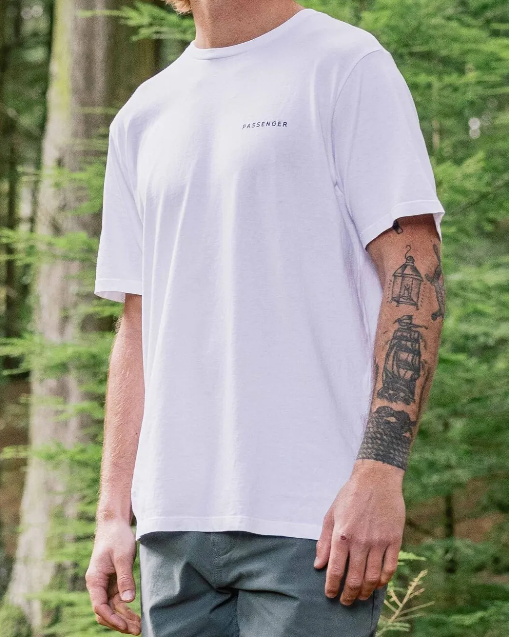 Passenger T-Shirts & Tank Tops>Made to Roam Recycled Cotton T-Shirt White