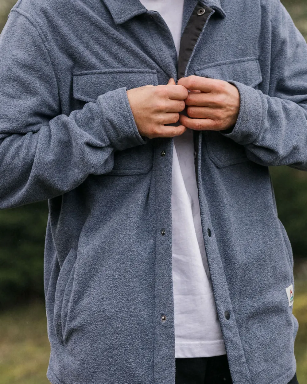 Passenger Shirts|Fleece>Maple Recycled Polar Fleece Shirt Navy Marl