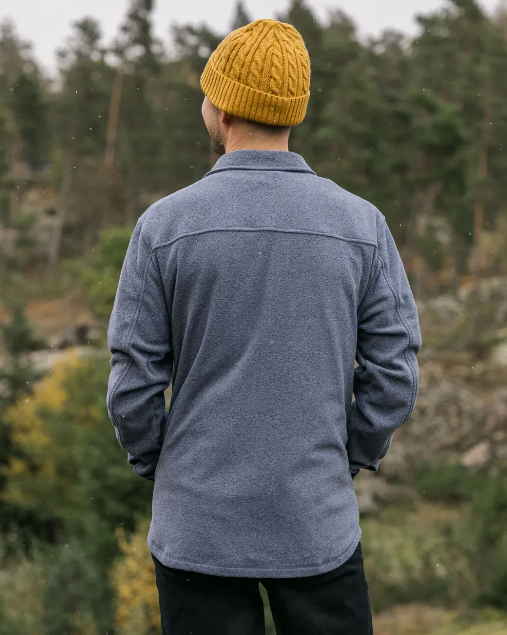 Passenger Shirts|Fleece>Maple Recycled Polar Fleece Shirt Navy Marl