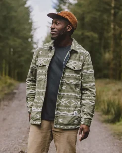 Passenger Shirts|Fleece>Maple Recycled Polar Fleece Shirt Khaki Paddle Geo