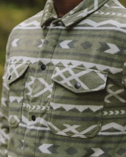 Passenger Shirts|Fleece>Maple Recycled Polar Fleece Shirt Khaki Paddle Geo