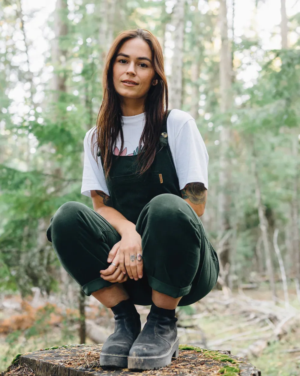 Passenger Dungarees & Pants|Women's Outlet>Meadows Cord Dungarees Fir Tree
