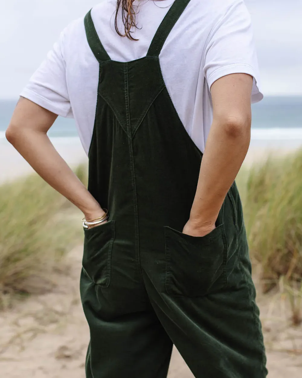 Passenger Dungarees & Pants|Women's Outlet>Meadows Cord Dungarees Fir Tree