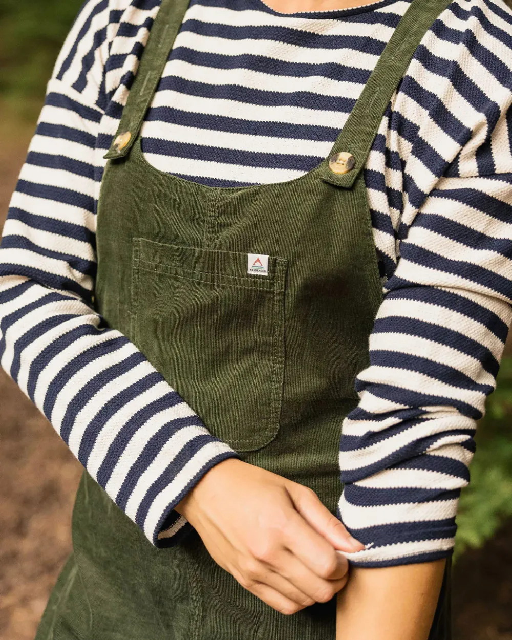 Passenger Dungarees & Pants|Winter Road Trip Essentials>Meadows Organic Cotton Cord Dungarees Fir Tree