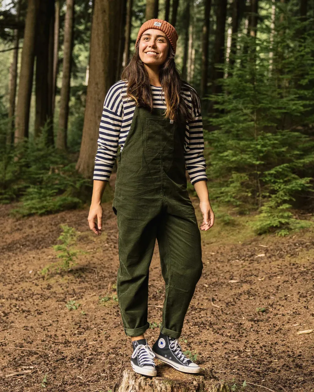 Passenger Dungarees & Pants|Winter Road Trip Essentials>Meadows Organic Cotton Cord Dungarees Fir Tree