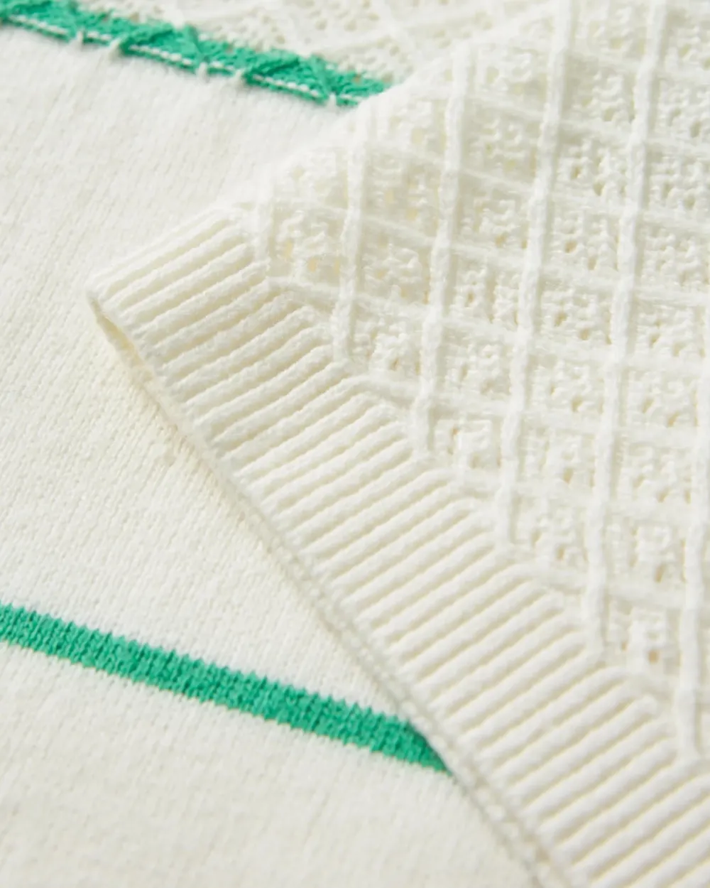 Passenger Knitwear>Migrate Organic Knitted Jumper Green spruce stripe