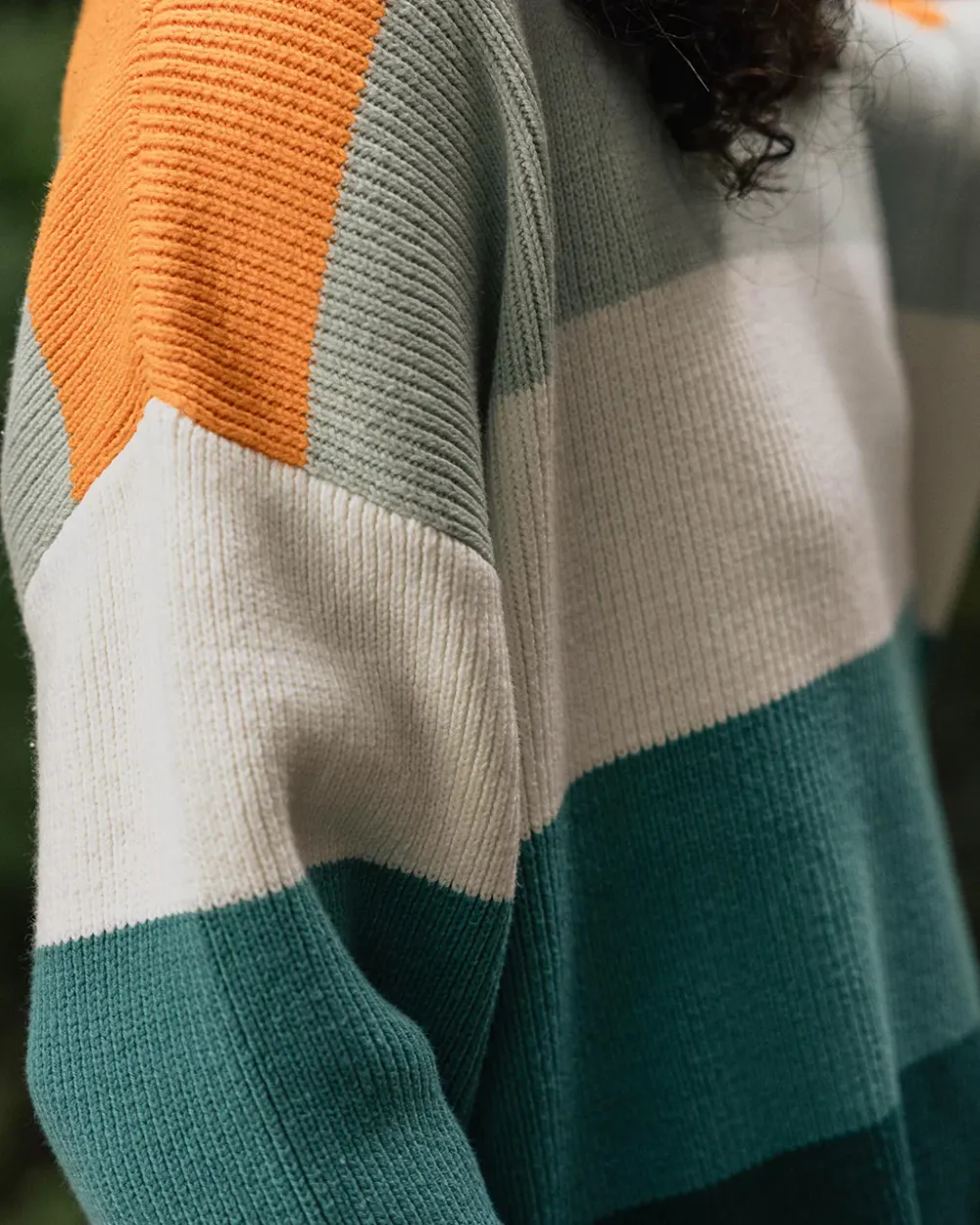 Passenger Knitwear>Moments Organic Oversized Knitted Jumper Multi Stripe