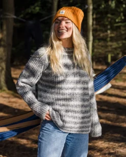 Passenger Knitwear|Women's Outlet>Mountainside Mock Neck Recycled Knitted Jumper Multi Grey