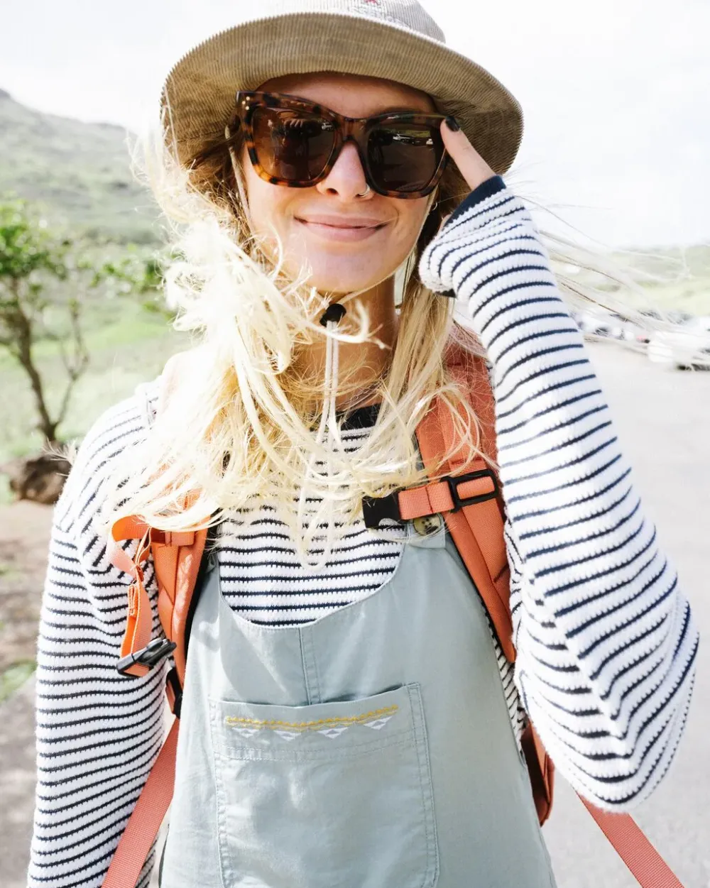 Passenger Knitwear>Muir Organic Cotton Knitted Jumper Off White Stripe