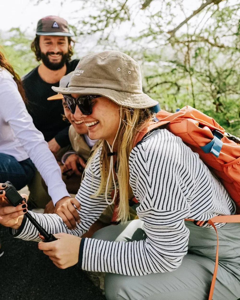 Passenger Knitwear>Muir Organic Cotton Knitted Jumper Off White Stripe