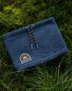 Floris van Bommel Accessories|Neckwear & Snoods>Mulled Recycled Sherpa Fleece Snood Dark Denim