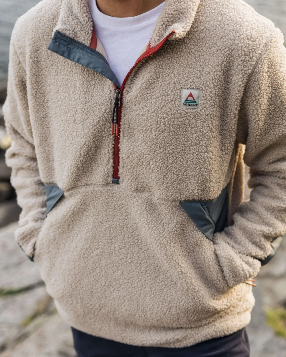 Floris van Bommel Fleece|Fleece>Muse Recycled Polar-Lined Sherpa Fleece Pebble Grey