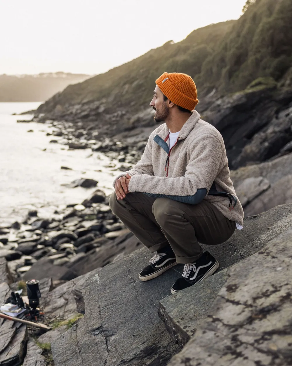 Floris van Bommel Fleece|Fleece>Muse Recycled Polar-Lined Sherpa Fleece Pebble Grey