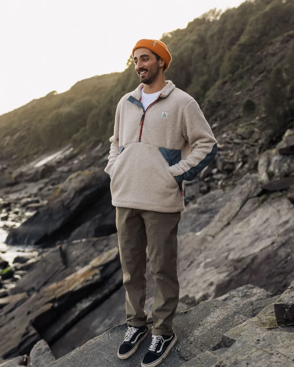 Floris van Bommel Fleece|Fleece>Muse Recycled Polar-Lined Sherpa Fleece Pebble Grey