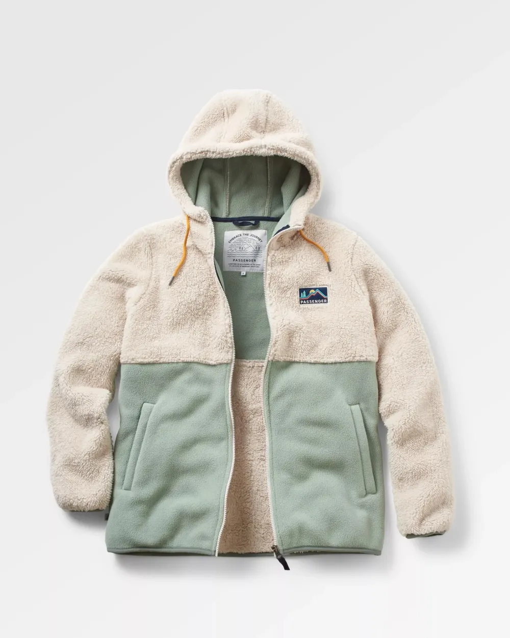 Passenger Fleece|Fleece>Nestling Recycled Sherpa Hooded Fleece Vintage White