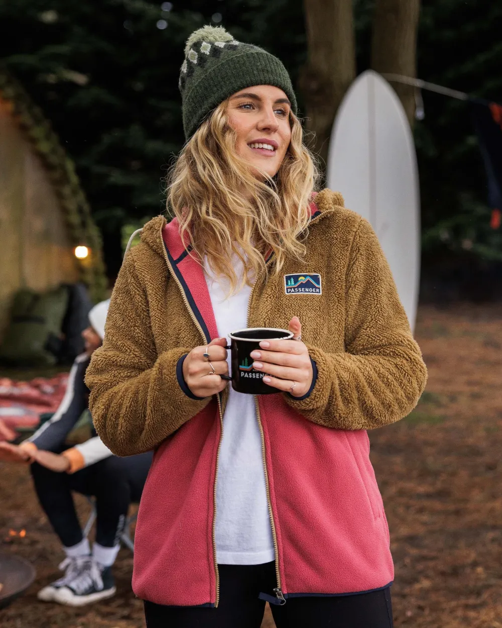 Passenger Fleece|Fleece>Nestling Recycled Sherpa Hooded Fleece Biscuit