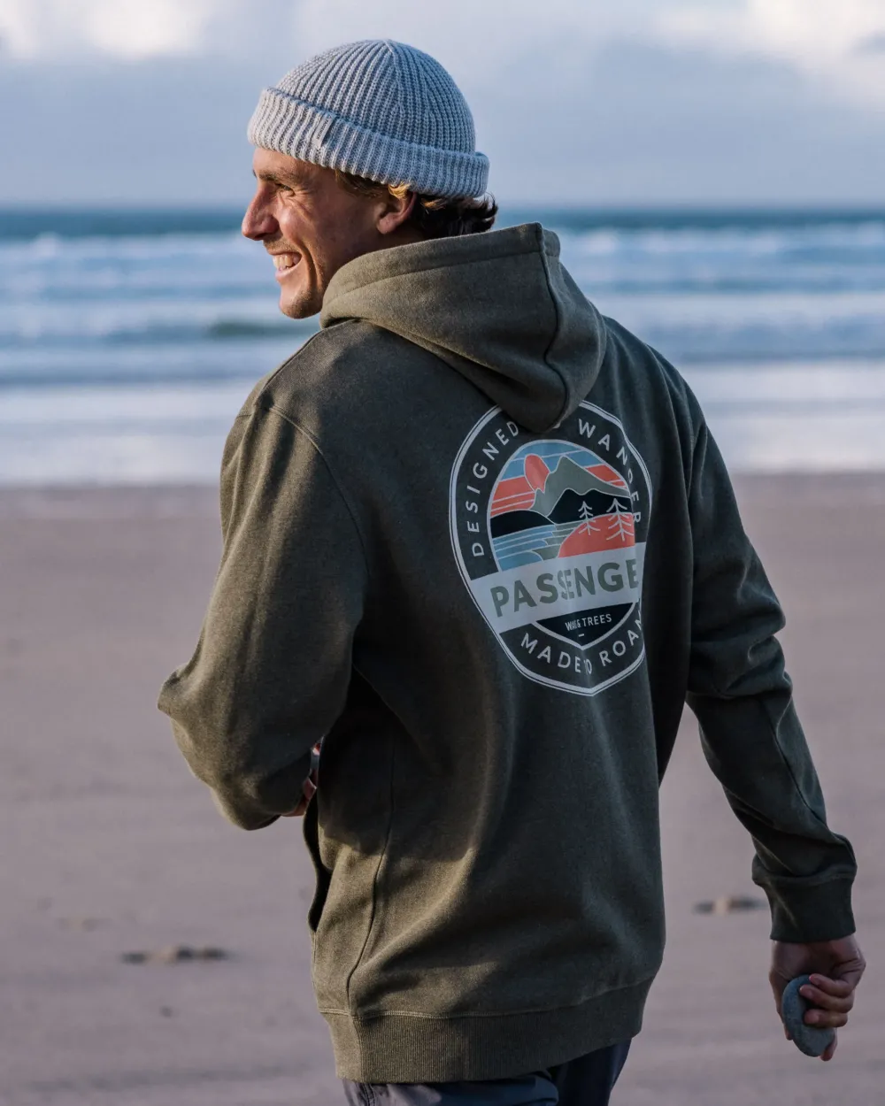 Passenger Hoodies & Sweatshirts|Men's Outlet>Odyssey Organic Cotton Hoodie Khaki Marl