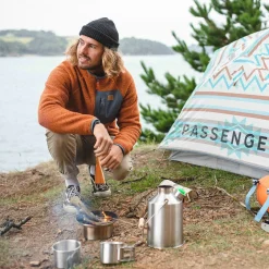 Floris van Bommel Men's Outlet|Men's>Offgrid 1/4 Zip Recycled Sherpa Fleece Glazed Ginger