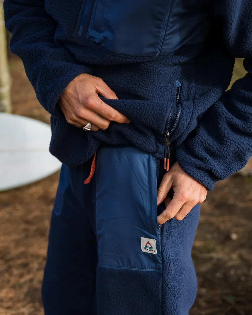 Floris van Bommel Pants|Men's Outlet>Offgrid Recycled Sherpa Fleece Jogger Rich Navy