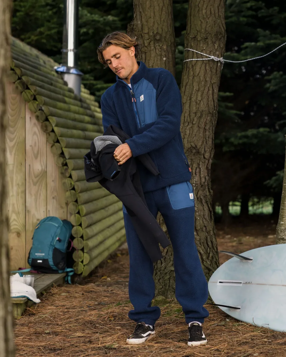 Floris van Bommel Pants|Men's Outlet>Offgrid Recycled Sherpa Fleece Jogger Rich Navy