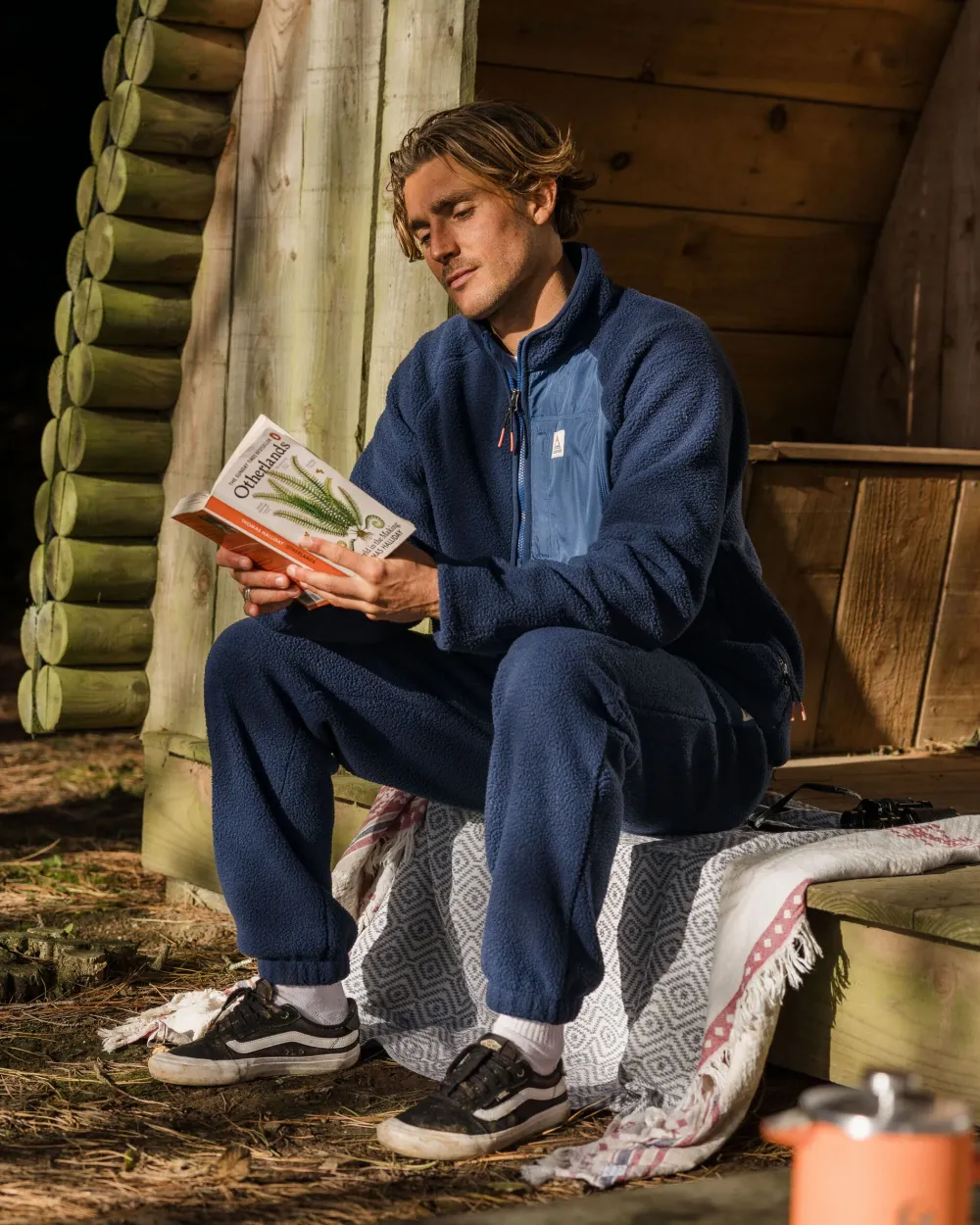 Floris van Bommel Pants|Men's Outlet>Offgrid Recycled Sherpa Fleece Jogger Rich Navy