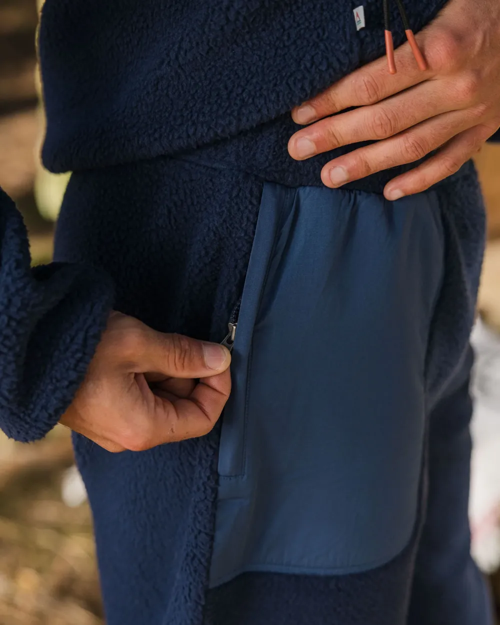 Floris van Bommel Pants|Men's Outlet>Offgrid Recycled Sherpa Fleece Jogger Rich Navy