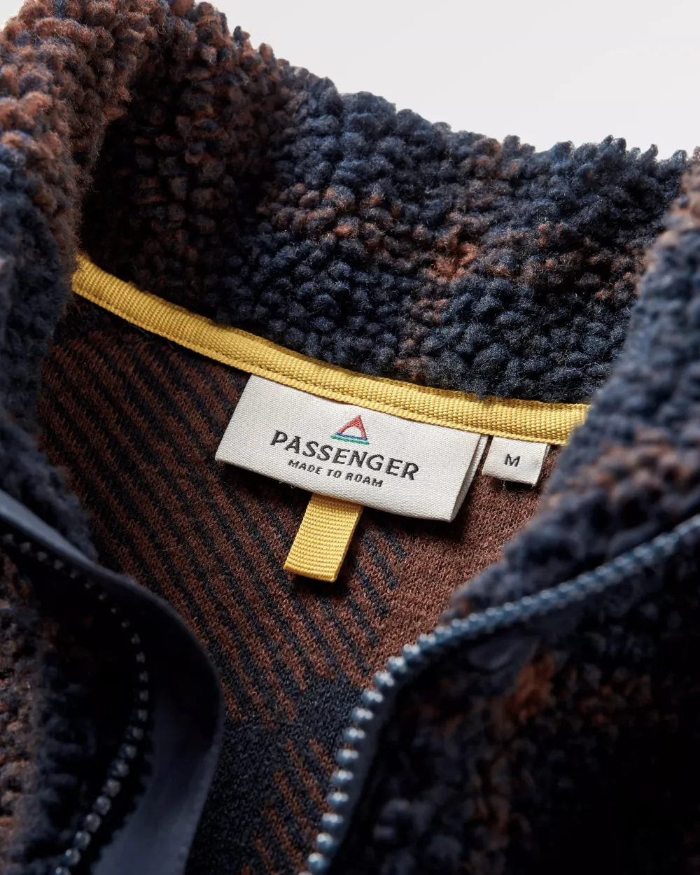 Floris van Bommel Fleece|Fleece>Offroad Recycled Sherpa 1/2 Zip Fleece Chestnut/Deep Navy Check