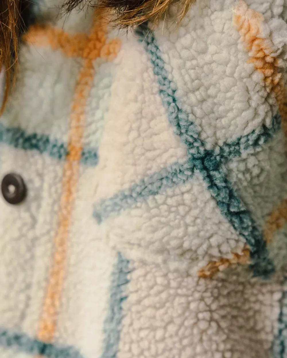 Passenger Shirts|Fleece>Olympus Yarn Dye Recycled Sherpa Fleece Shirt Surf Spray Check