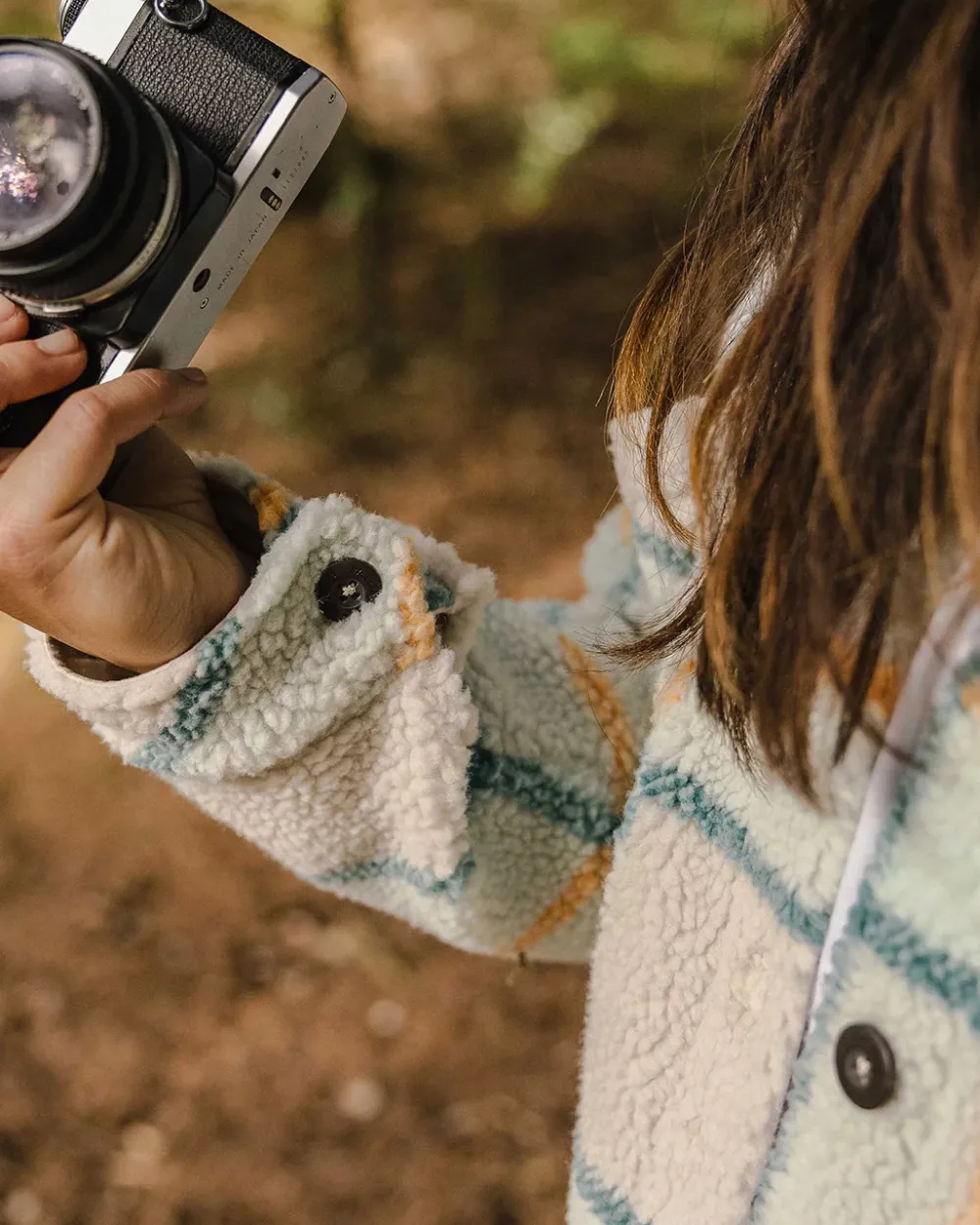 Passenger Shirts|Fleece>Olympus Yarn Dye Recycled Sherpa Fleece Shirt Surf Spray Check