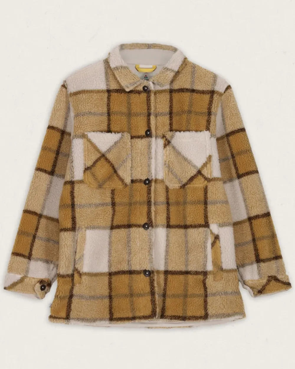 Passenger Shirts|Fleece>Olympus Yarn Dye Recycled Sherpa Fleece Shirt Honey Check
