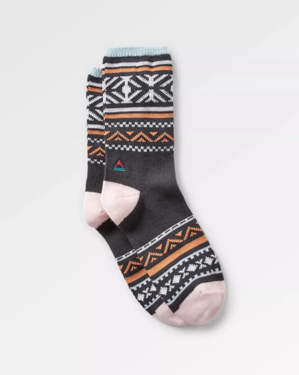 Passenger Socks|Socks>Organic Midweight Patterned Socks Charcoal