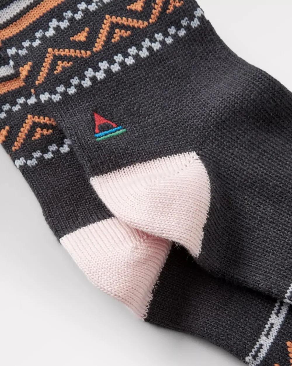 Passenger Socks|Socks>Organic Midweight Patterned Socks Charcoal