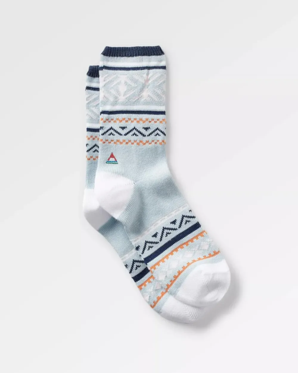 Passenger Socks|Socks>Organic Midweight Patterned Socks Blue Fog