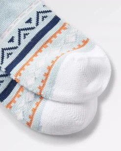 Passenger Socks|Socks>Organic Midweight Patterned Socks Blue Fog