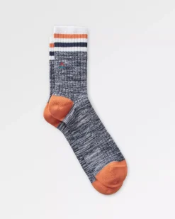 Floris van Bommel Socks|Socks>Organic Midweight Rib Socks Navy