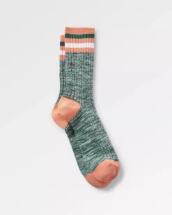Passenger Socks|Socks>Organic Mid-weight Rib Socks Deep Ocean