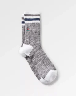 Passenger Socks|Socks>Organic Mid-weight Rib Socks Grey Marl