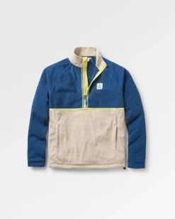 Floris van Bommel Fleece|Fleece>Overlook Recycled Grid Polar Fleece Dark Denim/Pebble Grey