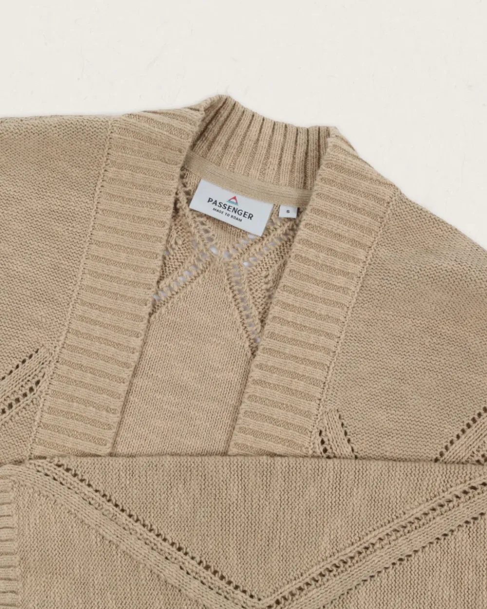 Passenger Knitwear>Palm Organic Cotton Cardigan Biscuit