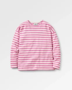 Passenger Tops & T-Shirts>Panorama Striped LS T-Shirt Mauve Haze Stripe