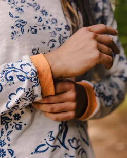 Passenger Tops & T-Shirts|Women's Outlet>Patchwork Recycled Cotton LS T-Shirt Off White