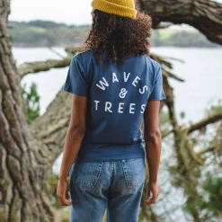 Passenger Tops & T-Shirts|Women's Outlet>Penida Recycled Cotton T-Shirt Dark Denim