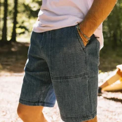 Floris van Bommel Shorts|Men's Outlet>Pine Recycled Cotton Cord Shorts Washed Denim