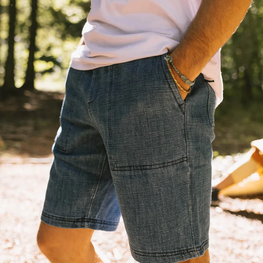 Floris van Bommel Shorts|Men's Outlet>Pine Recycled Cotton Cord Shorts Washed Denim