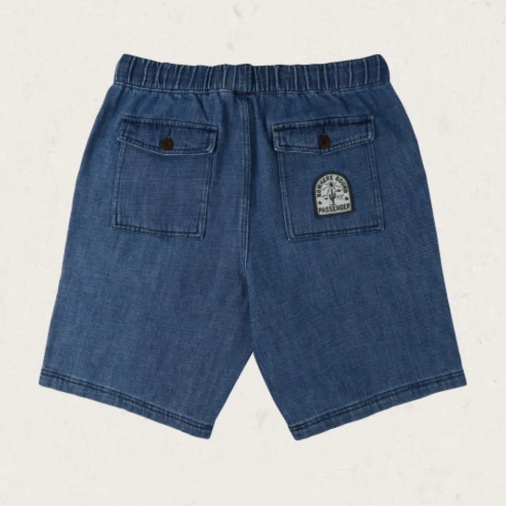 Floris van Bommel Shorts|Men's Outlet>Pine Recycled Cotton Cord Shorts Washed Denim