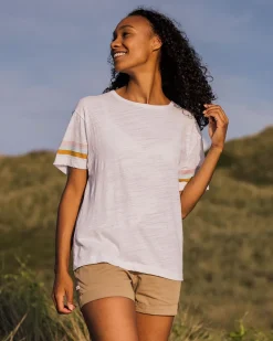 Passenger Tops & T-Shirts|Women's Outlet>Poinsettia Recycled Cotton T-Shirt White