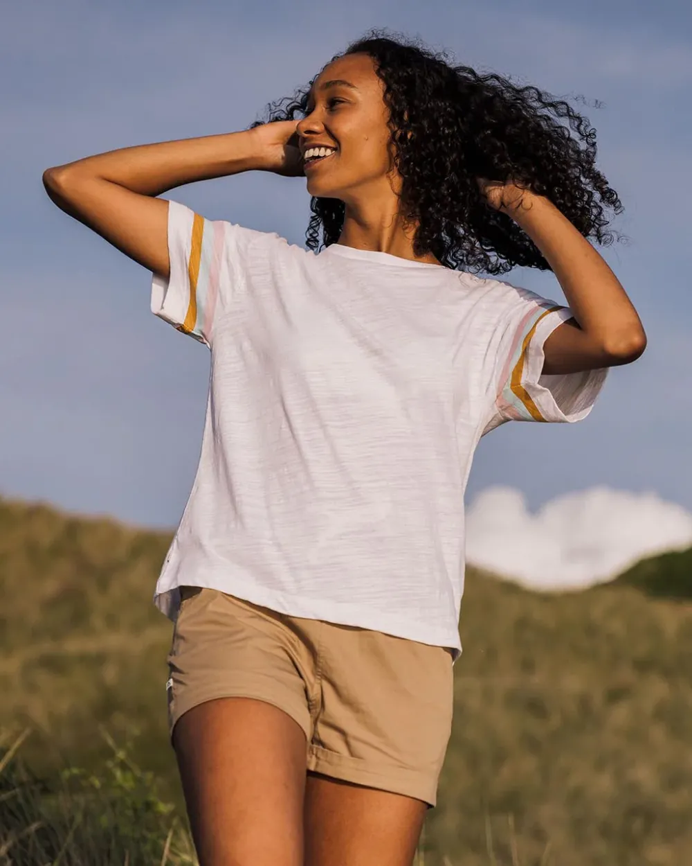 Passenger Tops & T-Shirts|Women's Outlet>Poinsettia Recycled Cotton T-Shirt White
