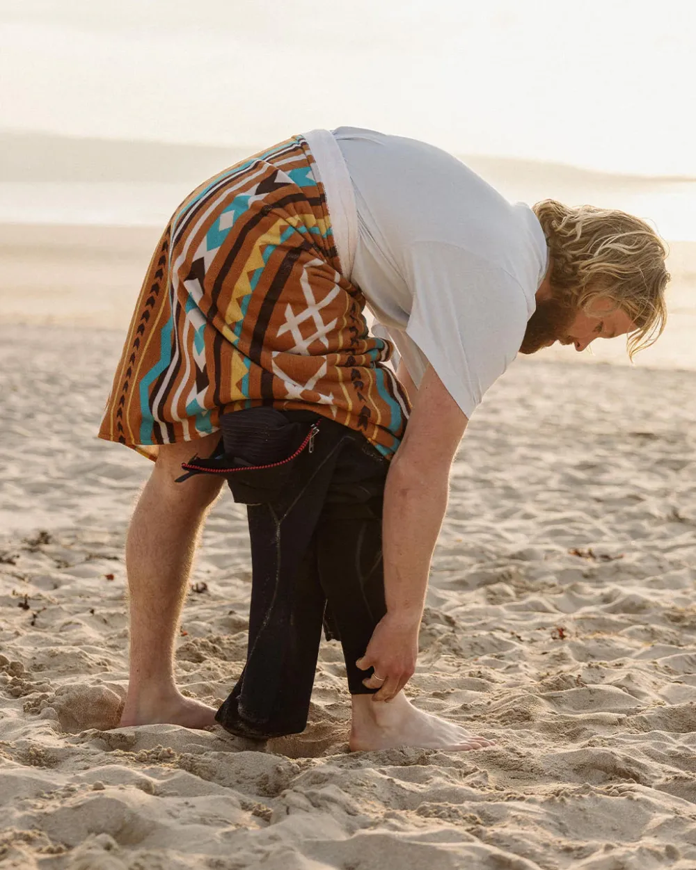 Passenger Accessories|Changing Robes & Ponchos>Portland Beach Recycled Towel Ginger Paddle Geo