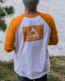 Passenger T-Shirts & Tank Tops|Men's Outlet>Purpose Recycled Cotton Ls T-Shirt Sunrise Orange/White