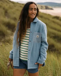 Passenger Fleece|Fleece>Rappel Recycled Sherpa Oversized Shirt Faded Denim